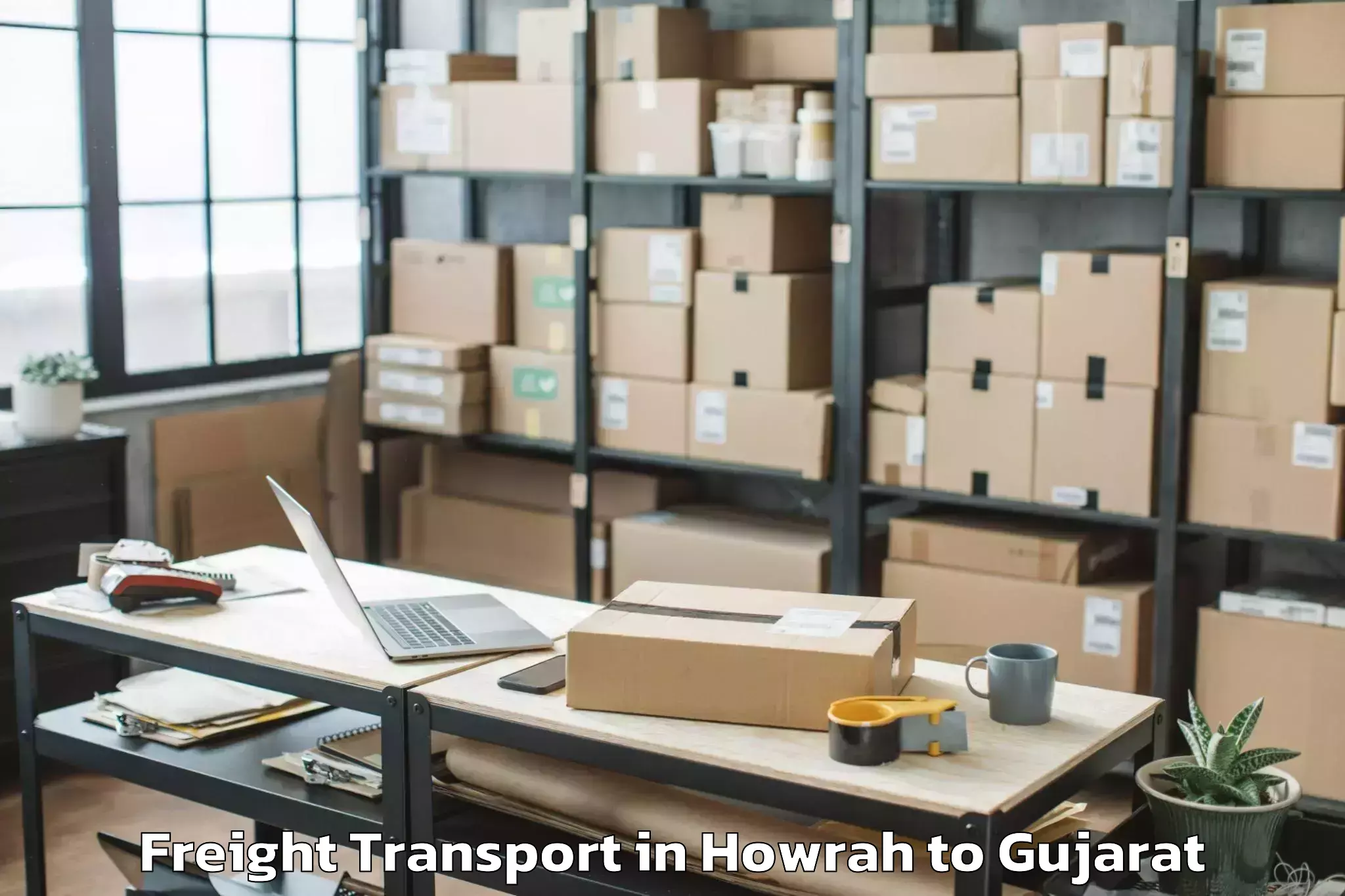 Top Howrah to Dediapada Freight Transport Available